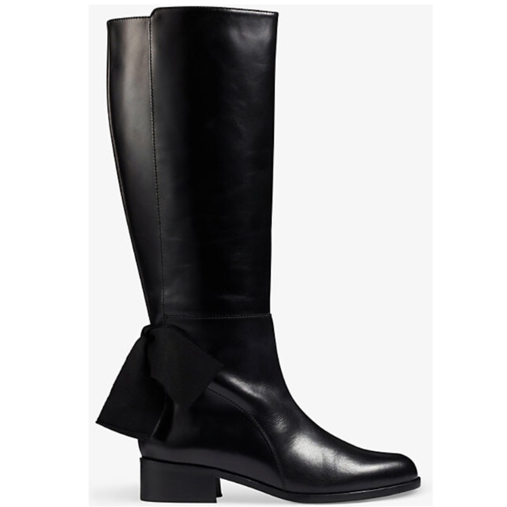 🌹LK BENNETT🌹 Black Callie bow Detail Leather Boots Size: 37